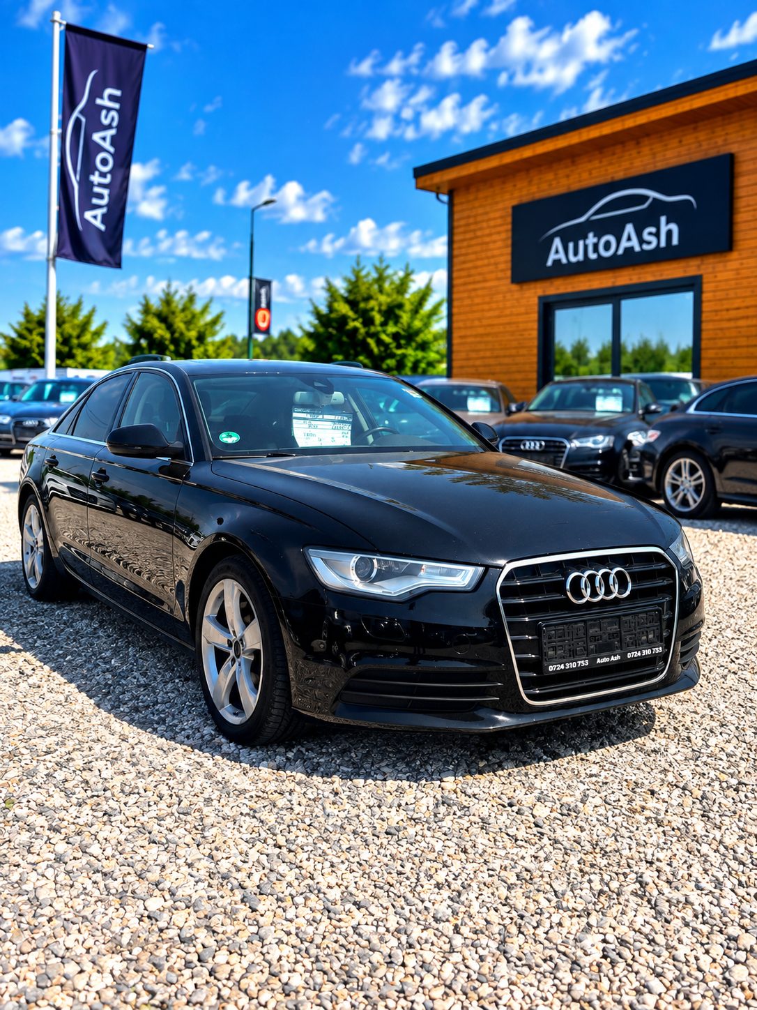 Audi A6 diesel negru în parcul AUTOASH din Buftea